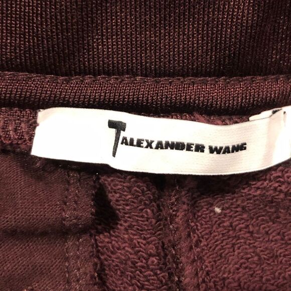T by Alexander Wang burgundy red snap front jogger pants with pockets - Picture 14 of 16